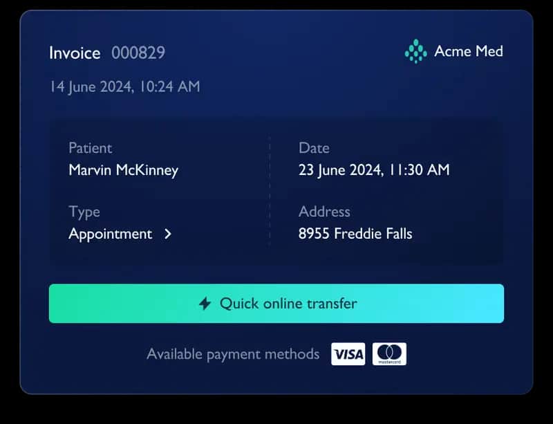 Automated invoicing screen
